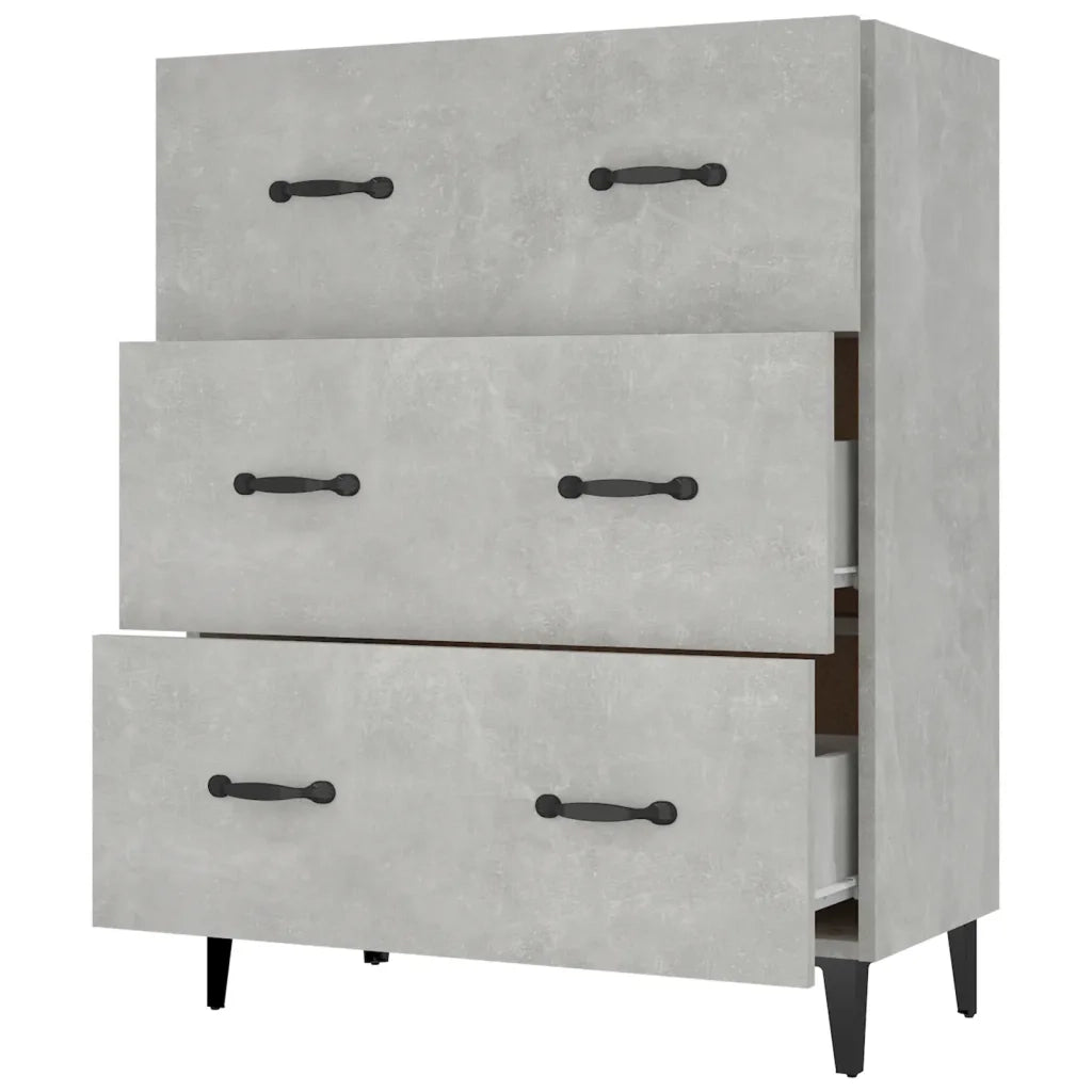 Credenza-Buffet-Armadio da cucina Grigio Cemento 69,5x34x90 cm in Legno Multistrato 432176