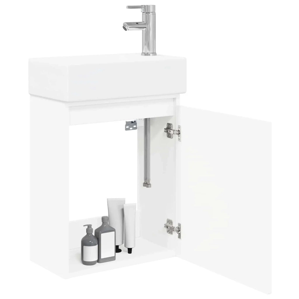 Mobile bagno con rubinetto Bianco 45,5 x 22,5 x 84 cm 889451