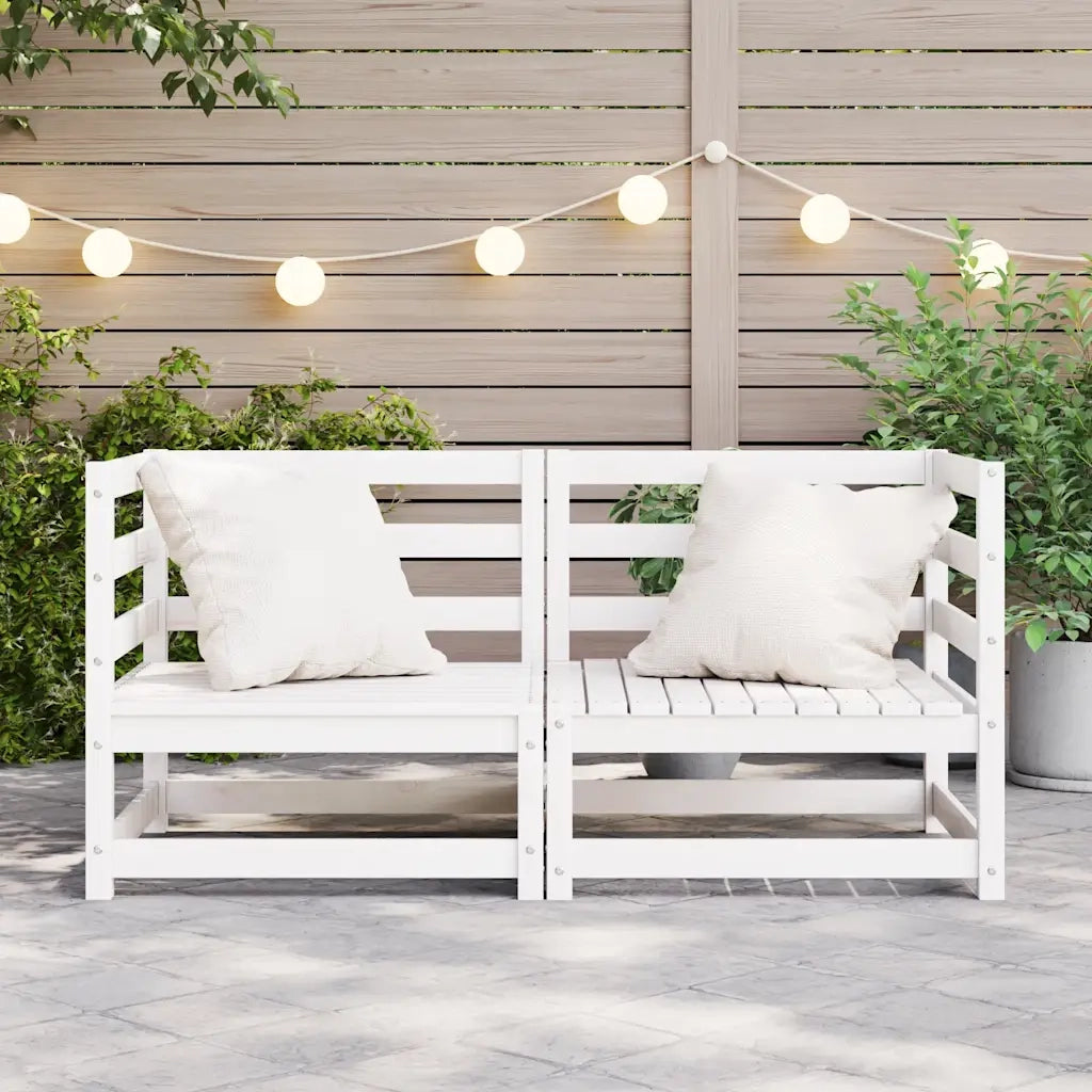 Divani Angolari da Giardino 2 pz in Massello di Pino Bianco cod mxl 35842