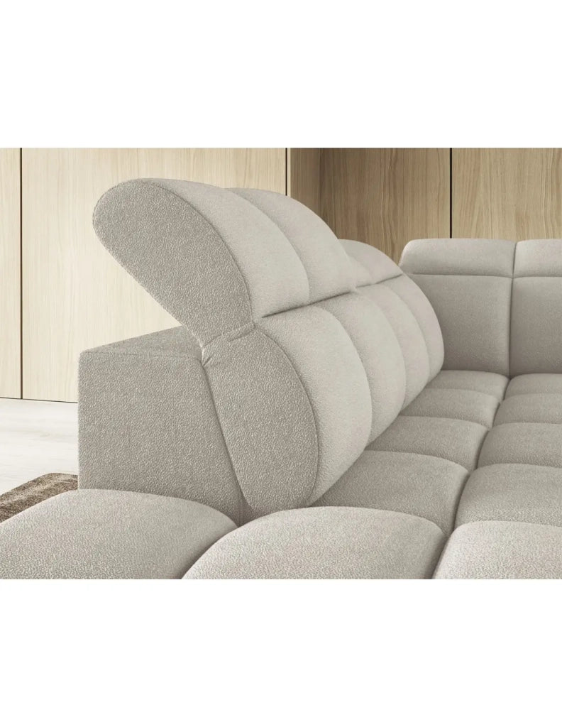 Divano angolare elettrico RONDA 4 posti beige – angolo sinistro