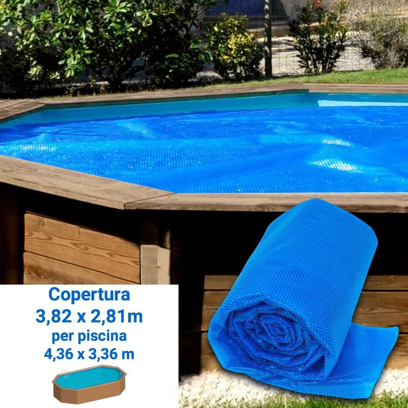 Copertura Isotermica A Bolle 6,18 X 4,18 M Per Piscine In Legno Gre 6,72 X 4,72 M Misure: 3,82 X 2,81 m