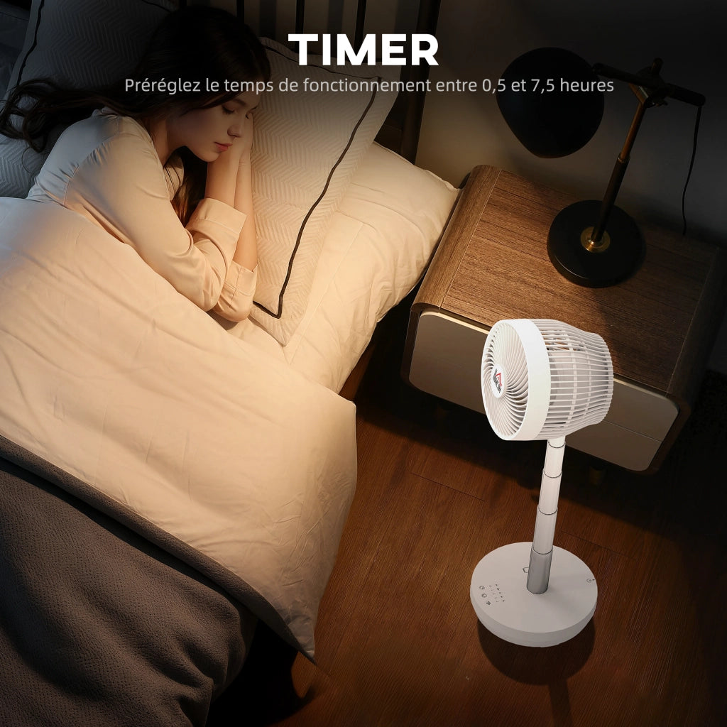 Ventilatore da Scrivania con Telecomando e Batteria Ricaricabile USB, Regolabile in Altezza e Inclinazione, Bianco ¨C zephmum ¨C 30x20x15