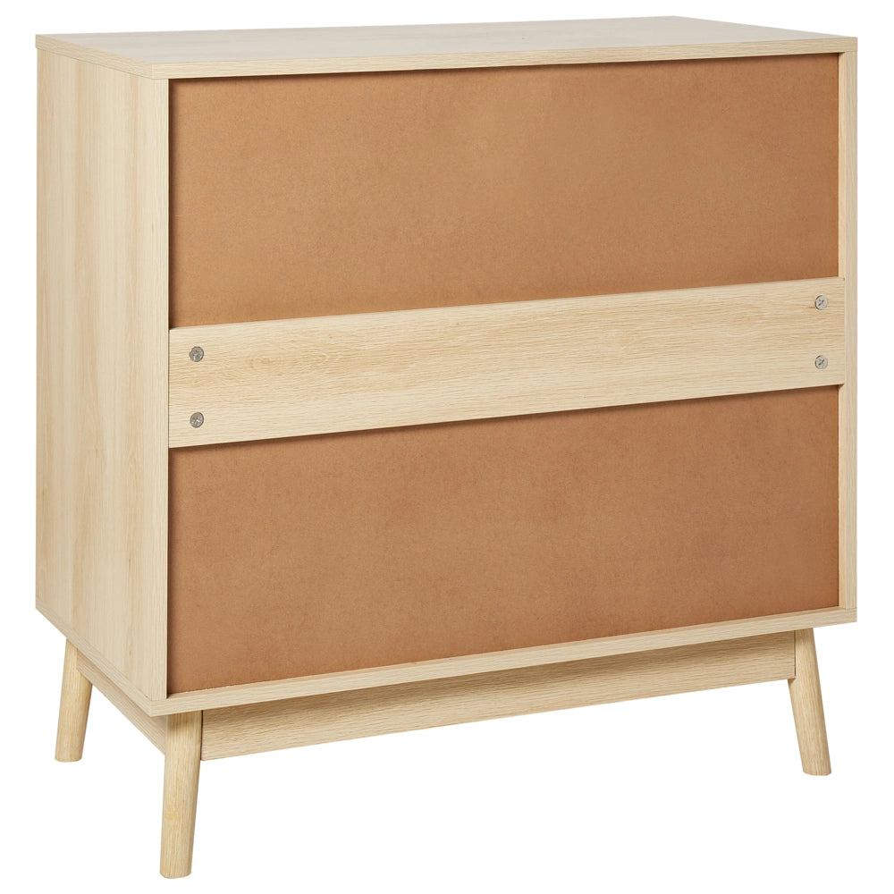 Cassettiera in legno chiaro MDF 3 cassetti Gambe in legno di pino Design moderno Camera da letto Soggiorno