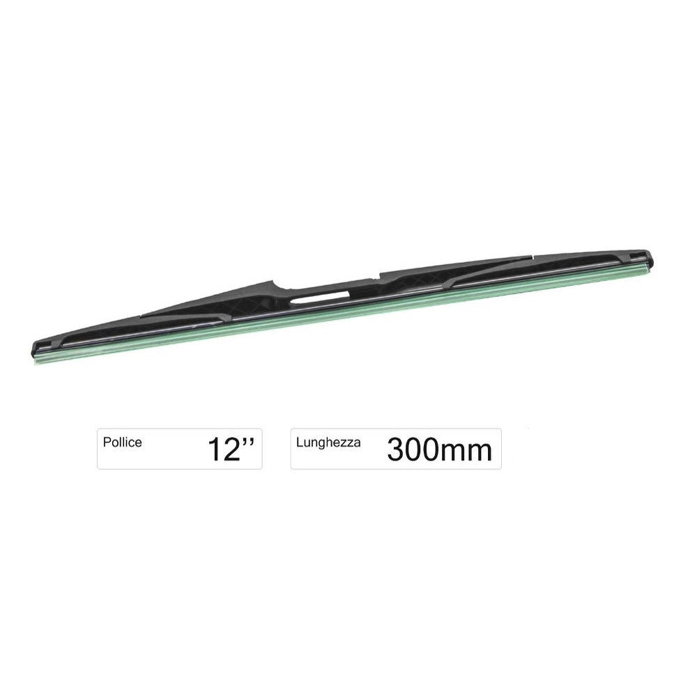 Trade Shop - Tergi Posteriore Spazzola Universale 12" / 300mm Multi Attacco Ricambio Per Auto -