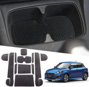 Compatibile con Suzuki Swift MK6 2017-2024 Auto Gomma Antiscivolo Tappetino Portiera, Swift MK6 Tappetini Antiscivolo Supporto Manubrio Borsa Porta Tappetino Console Centrale Tappetini Antiscivolo Tappetino Portiera Antiscivolo
