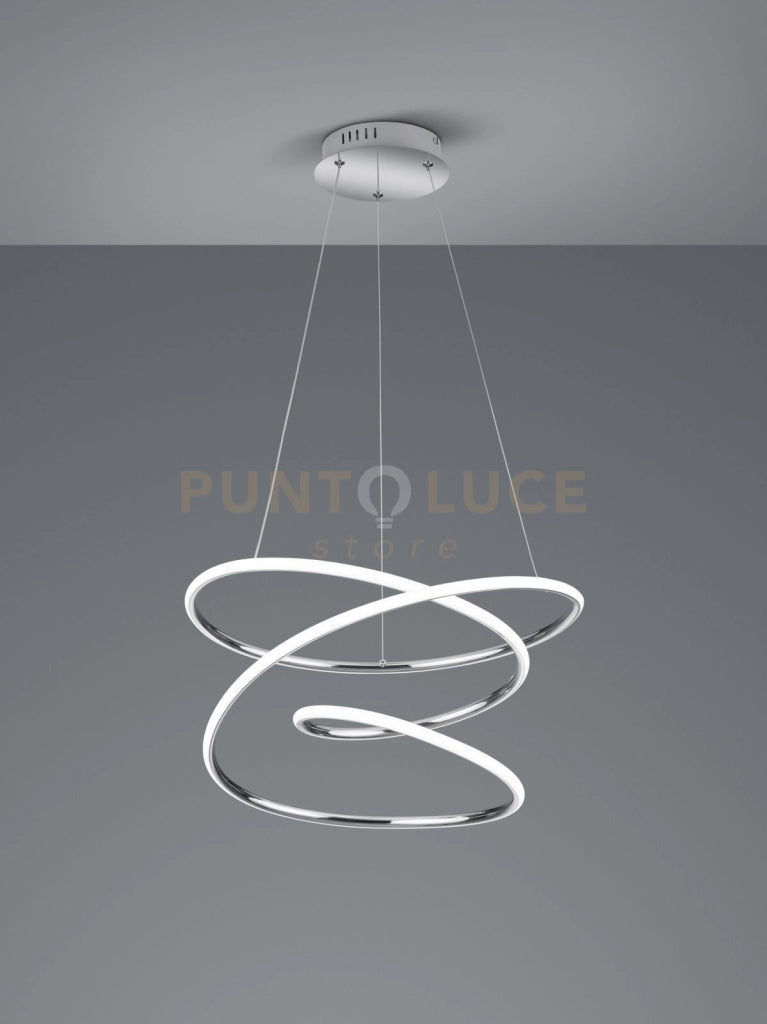 BOLOGNA SOSPENSIONE LED  36W 5100lm, 4000K CROMO CON DIMMERAZIONE AD INTERRUTTORE D.50CM