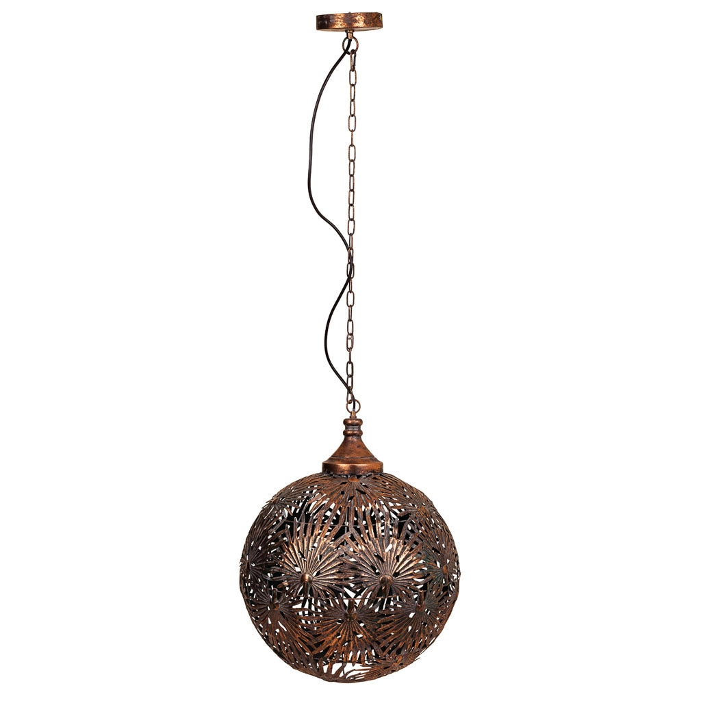 Lampada a sospensione in metallo dorato 50x50x64/133h