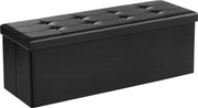 Cassa per coperte in pelle nera con cassetti per coperte e spazio di stoccaggio aggiuntivo - Sedia da letto con cassetti per stoccaggio - Cassetti per coperte per camere da letto - Sedia da letto con spazio di stoccaggio - Cassa per coperte con cassetti