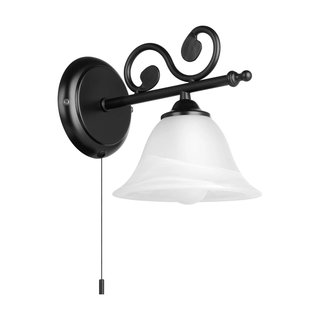 Applique Contemporanea Murcia Acciaio Nero 1 Luce E14