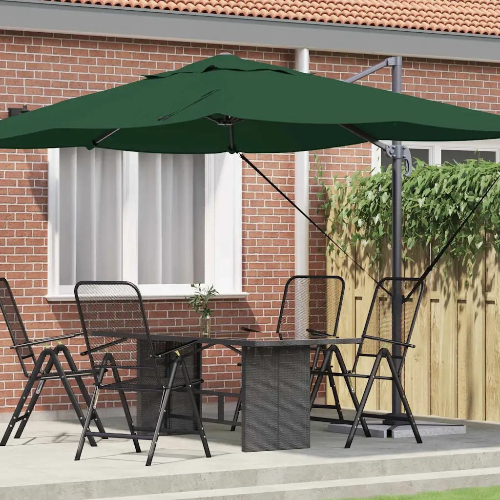 Ombrelloneda-Ombrello da giardino balcone Verde 351 x 250 x 260 cm Poliestere e Alluminio