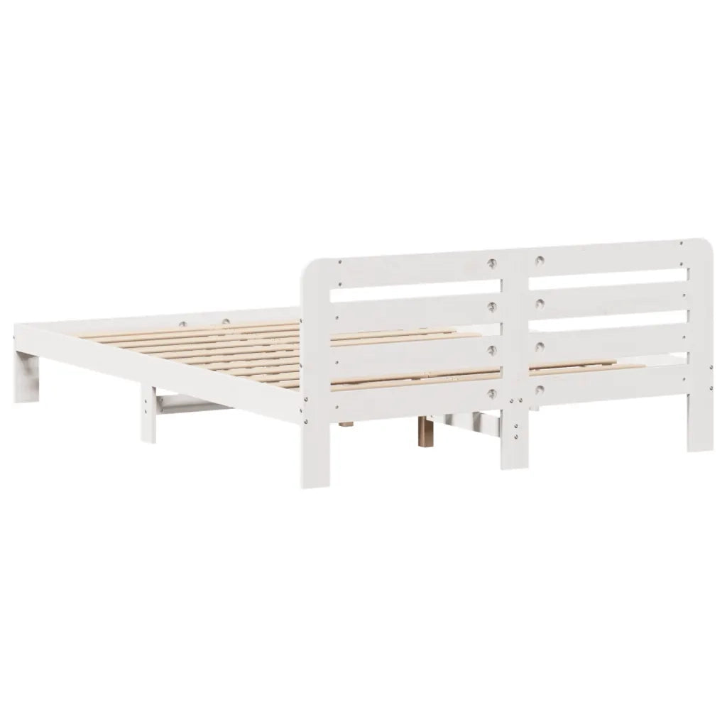 Letto senza Materasso Bianco 160x200 cm Legno Massello di Pino