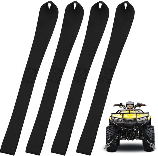 Pacchetto con 4 sorrigen, 30 cm lus spanband, spanbandi/doppie lusso, 25 mm larghezza, spanbandi neri con lusso, sorrigen per trasporto motociclo, auto e cross moto