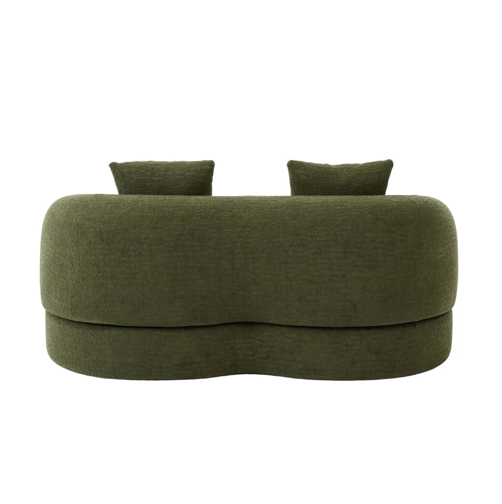 Divano letto 157x84x65 cm in ciniglia verde， 2 posti， senza montaggio