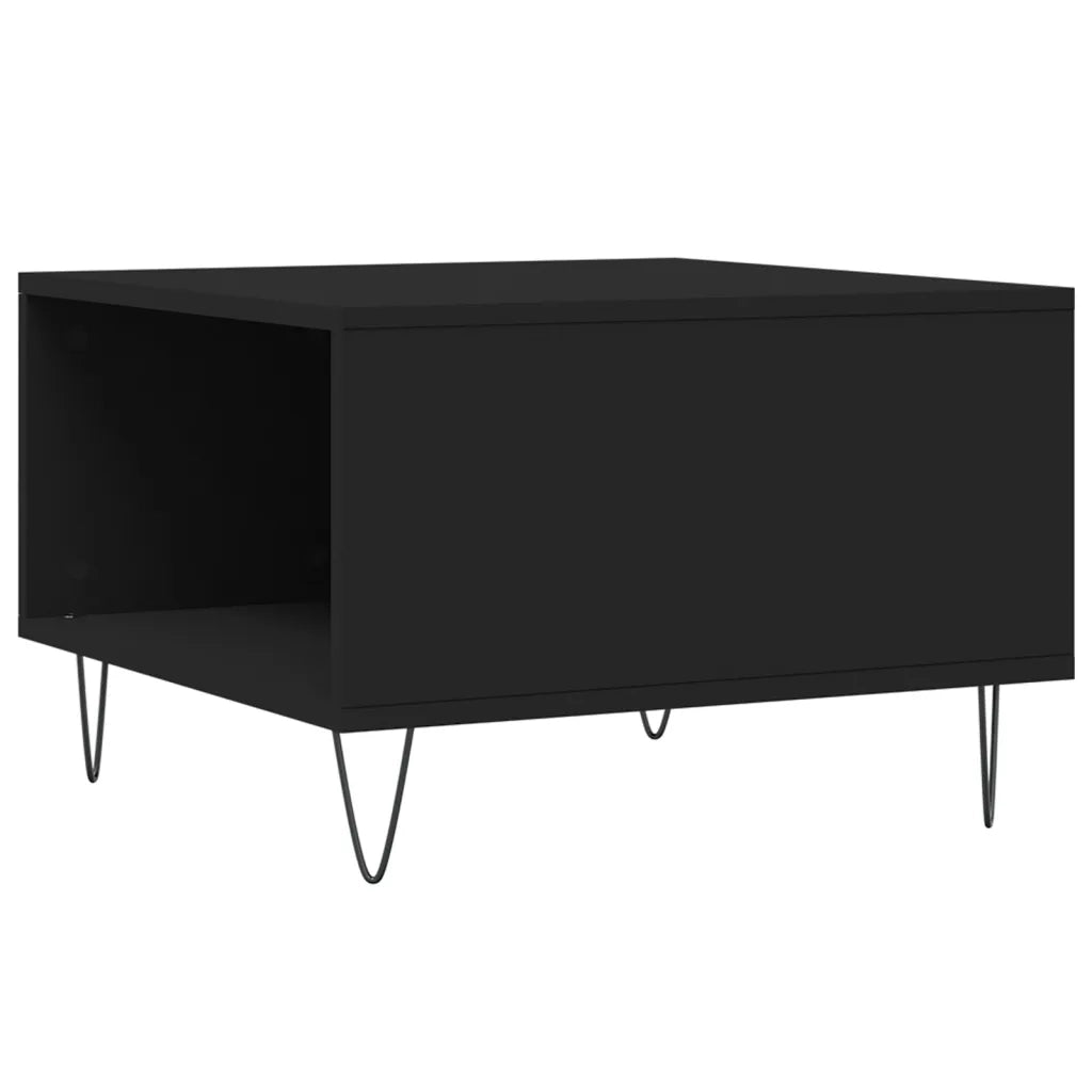 Tavolino da Salotto Nero 55x55x36,5 cm in Legno Multistrato 830757