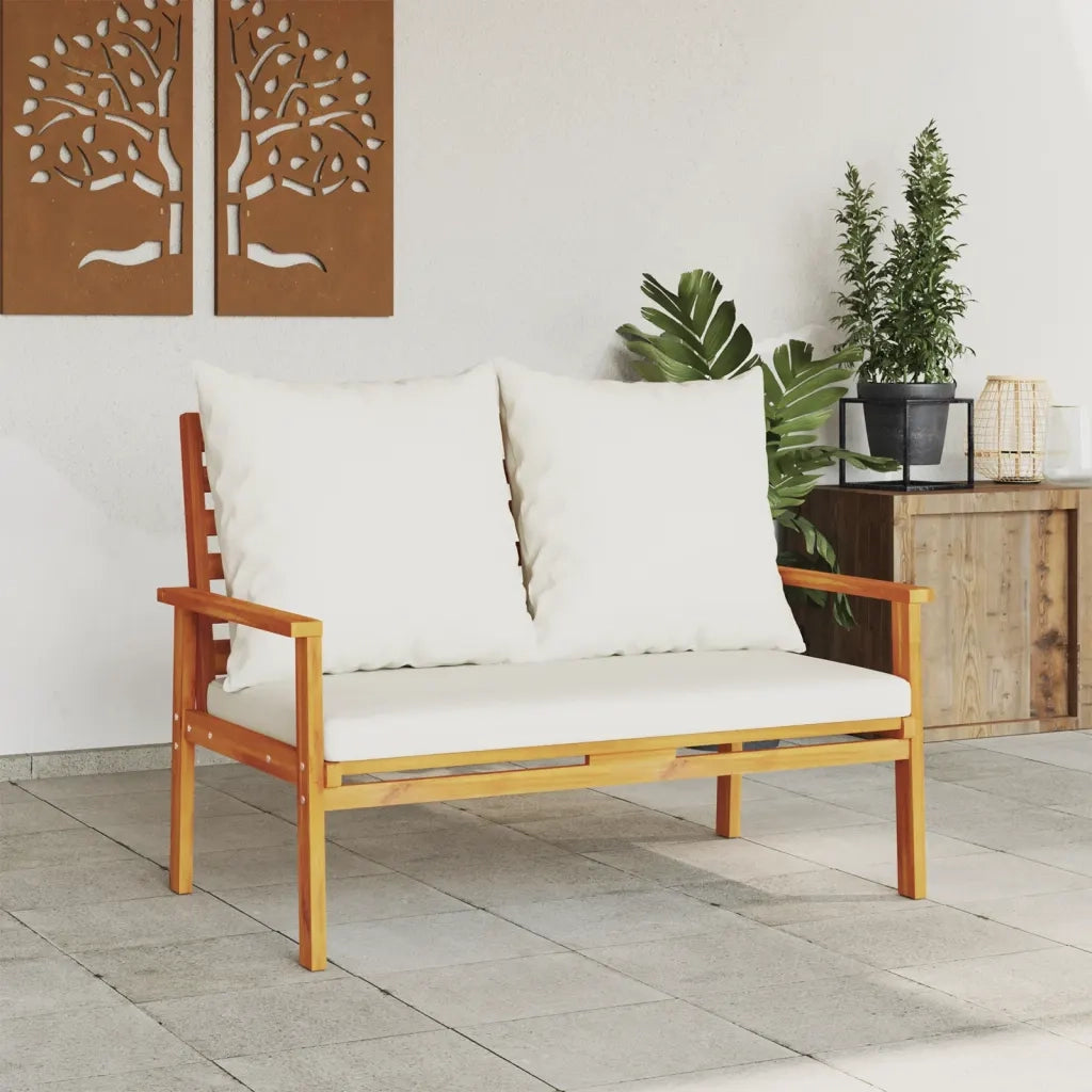 Panca Divano da Giardino 120 cm Cuscini Legno Massello Acaciacod mxl 91296