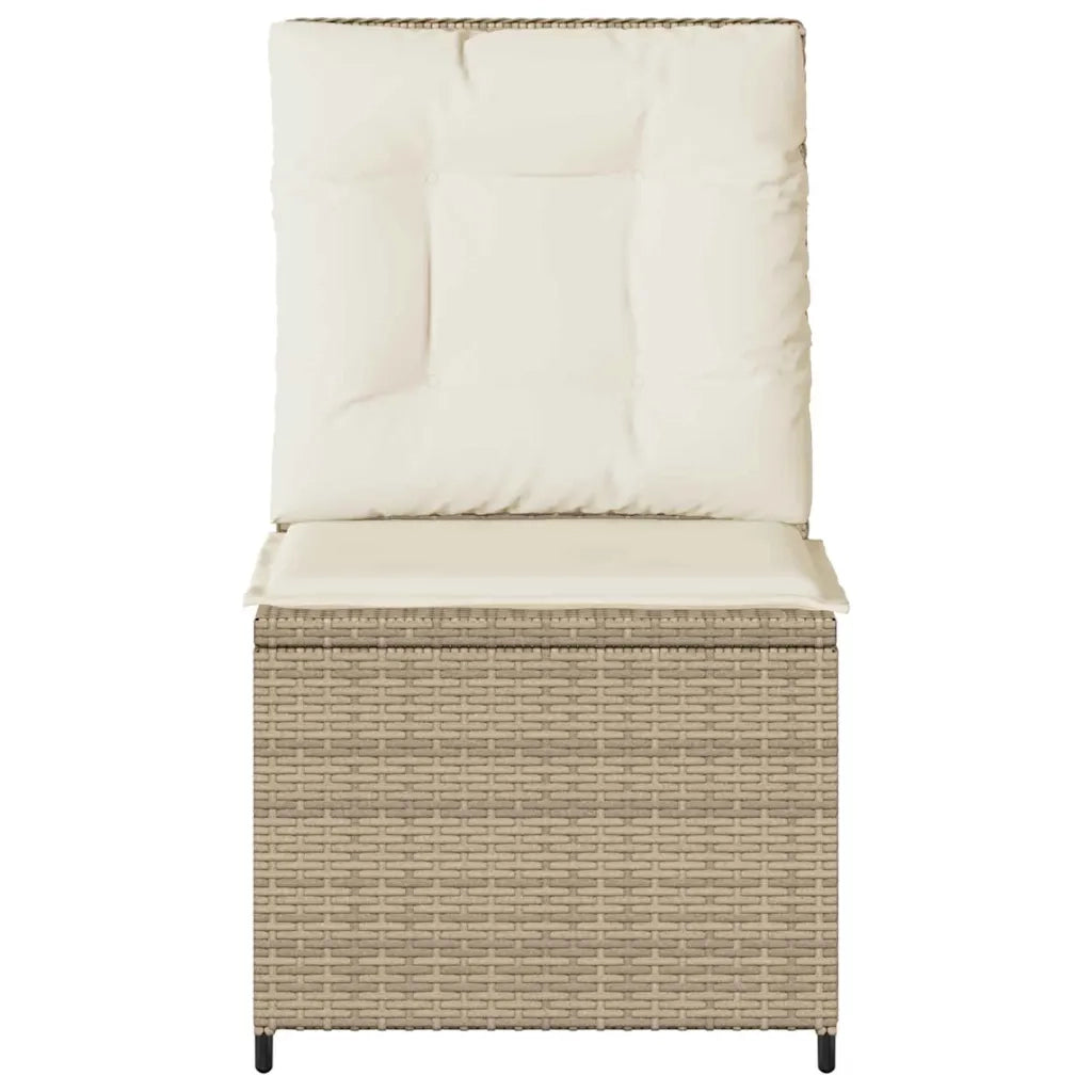 vidaXL Divano da giardino con cuscino Beige Poly Rattan