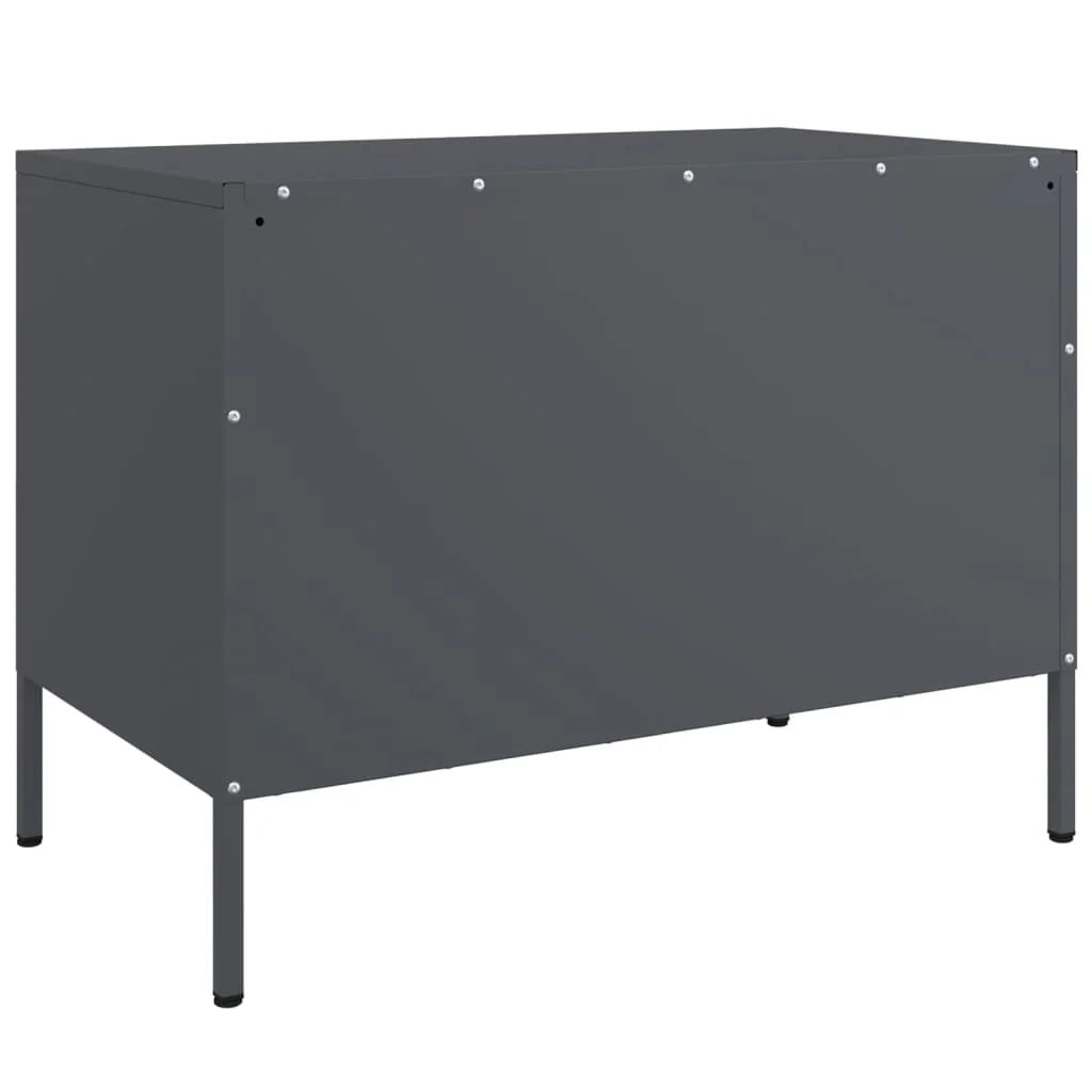 Mobile TV multimediale mensola TV credenza TV sala da pranzo soggiorno camera da letto antracite 68 x 39 x 50,5 cm acciaio antracite 02_0026403