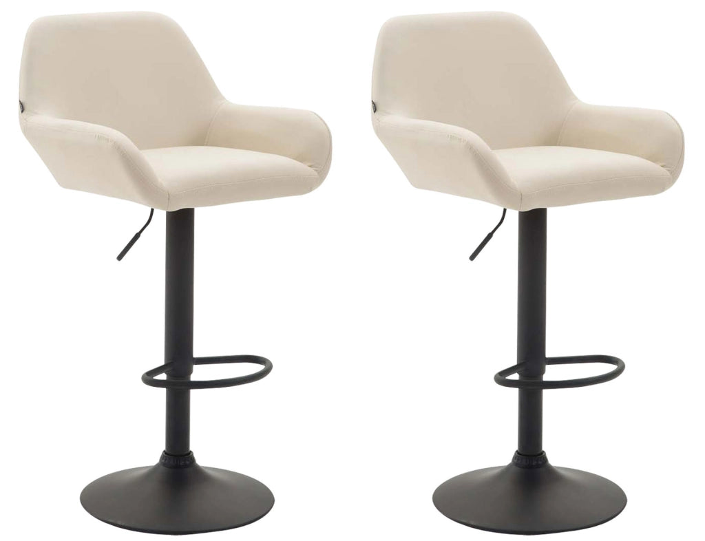 Set 2 Sgabelli Bar Braga In Similpelle crema,nero