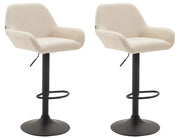 Set 2 Sgabelli Bar Braga In Similpelle crema,nero