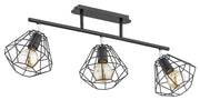 Plafoniera loft a barra nera/cromo 3 luci E27 Ozinus Alfa