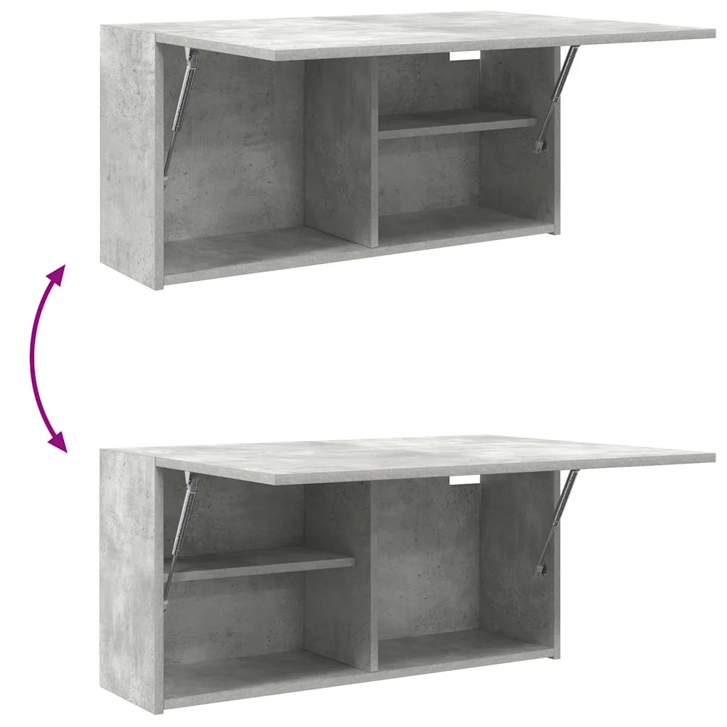 Mobiletto da bagno a parete pratico e di design 80 x 25 x 40 cm realizzato in legno composito color grigio cemento 02_0051280