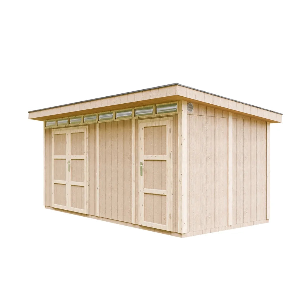 Casetta da Giardino di QUALIT? PREMIUM 8.52+2.95m?²-L530xW279cm - TIMBELA M905C-TERRA BROWN