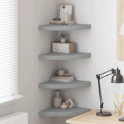 Scaffali Angolari a Parete 4 pz Grigi 35x35x3,8 cm MDF cod mxl 33588