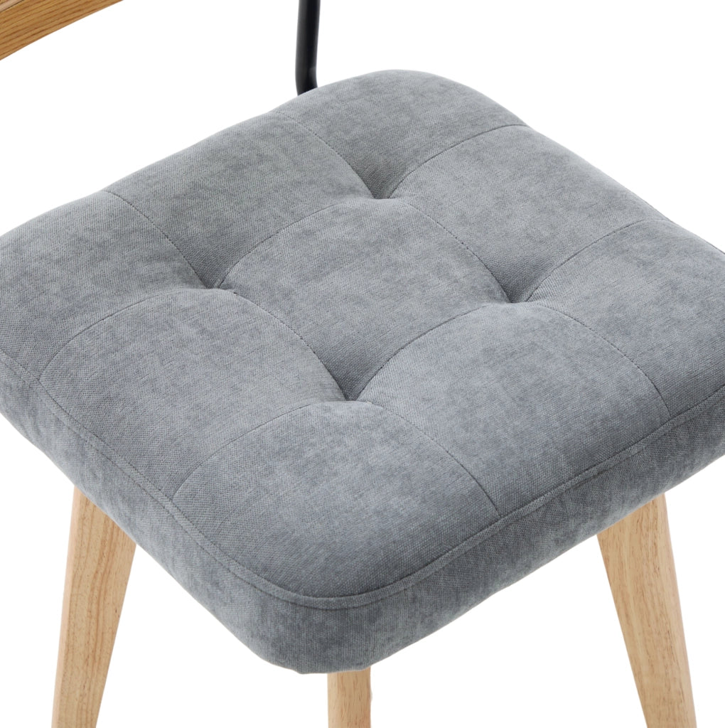 Sedia 43x50x77 cm girevole a 360° in chenille grigia