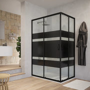 Box doccia angolare 70x120 cm serigrafato 4 mm profili neri | Willis