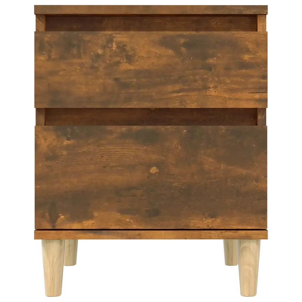 Set di 2 Comodini | Armadio da Notte | Mobiletto da notte Rovere Fumo 40x35x50 cm