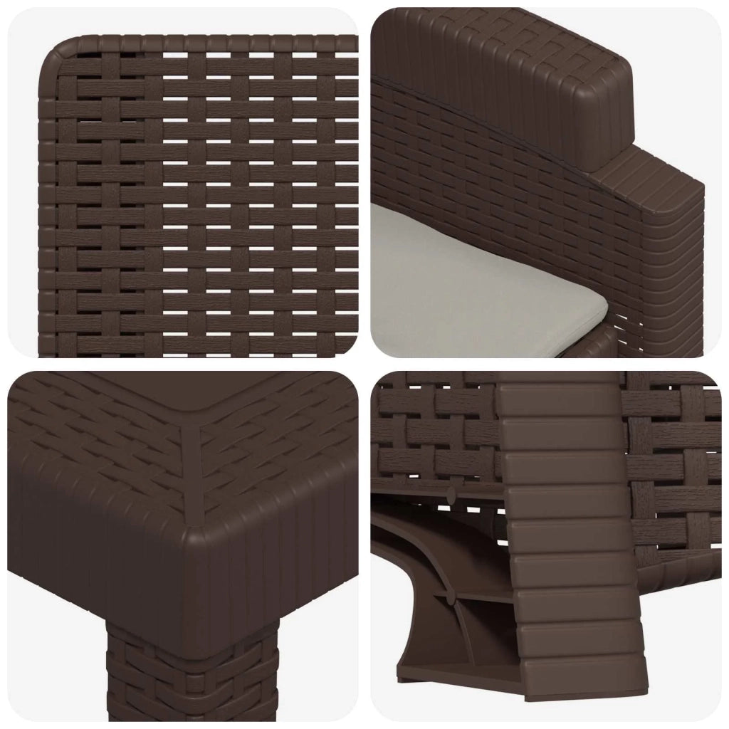 Set da Pranzo per Giardino 9 pz Marrone e Grigio Chiaro PP 3430158