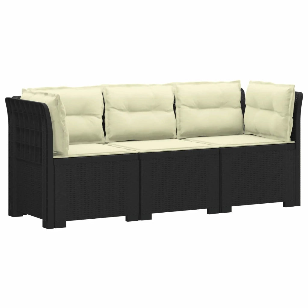 Divano da giardino 3 posti con cuscini in look rattan PP 3443834