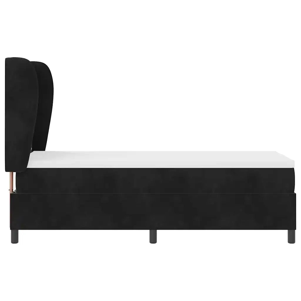 Letto a molle con materasso Nero 200 x 80 cm Poliestere 3340846