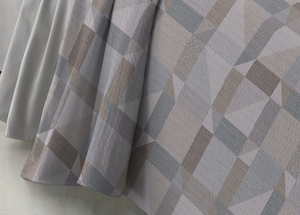 Copriletto Piquet Primavera Estate 100% Cotone Disegno 7879 Atene - Piazza e Mezza - Beige