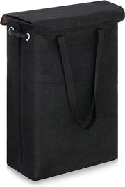 Ottomano Oxford - Impermeabile in lino - Piastra in gomma - Capacità 45L - 38x59x19x18.5cm - Nero