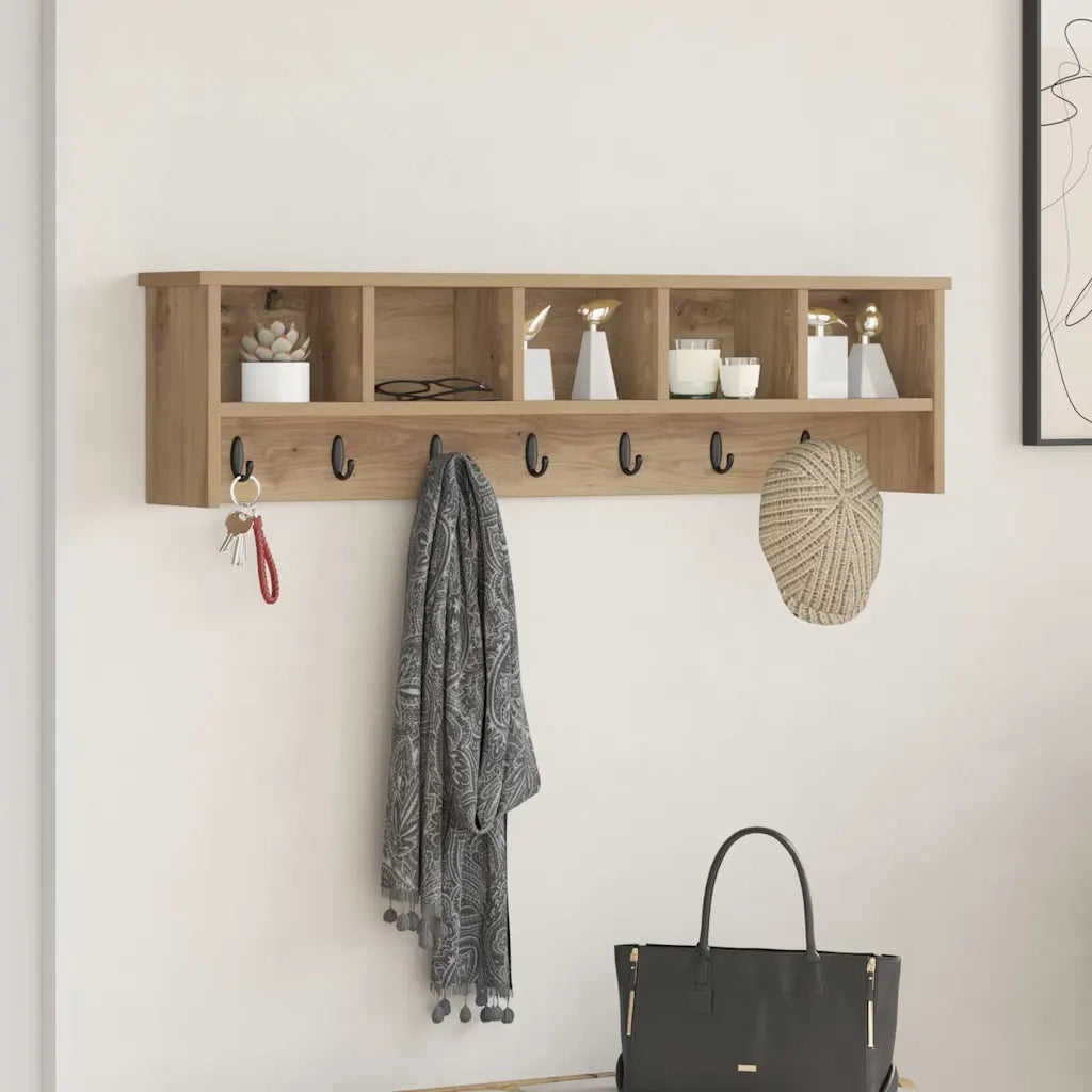 Appendiabiti a muro Rovere artigianale 100 x 16 x 26 cm 874330