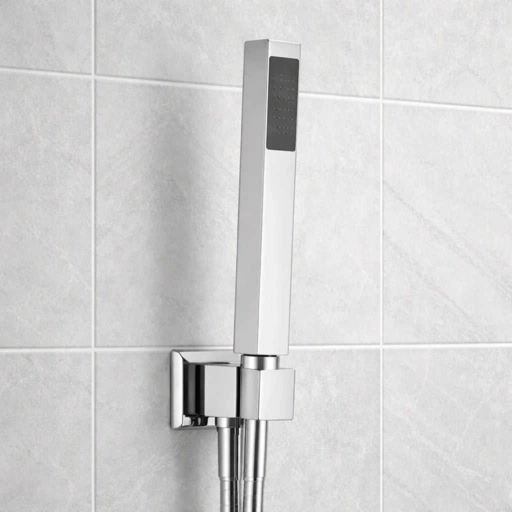Kit doccia rettangolare in ottone cromato doccetta con presa acqua *** confezione 1
