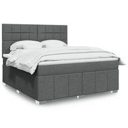 Giroletto a Molle con Materasso Grigio Scuro 180x200 cm Tessuto