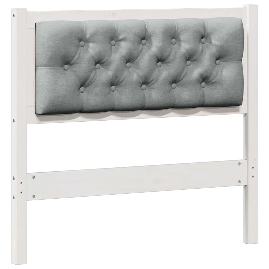 Testiera Bianco e grigio chiaro 90 cm Legno di pino massello 879033