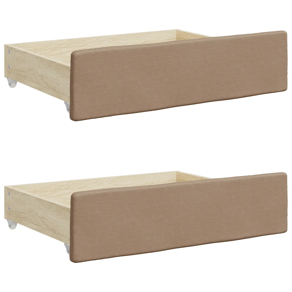 Cassetti da Letto 2 pz Cappuccino Legno Multistrato e Similpelle CFW4311128