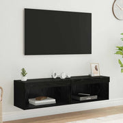 Set mobile TV con LED 2 pcs Rovere Nero 60 x 30 x 30 cm