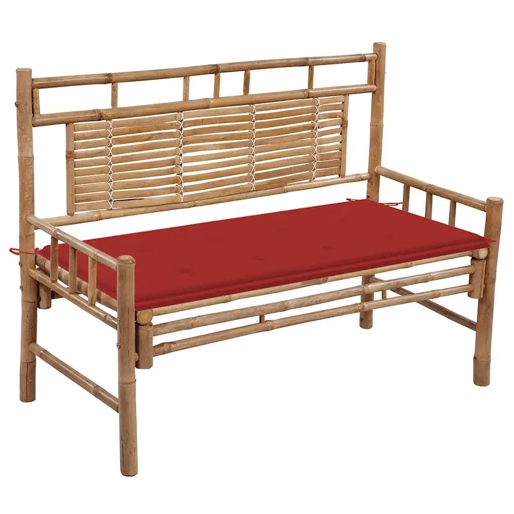 Panca da Giardino con Cuscino 120 cm in BambÃ¹cod mxl 96511