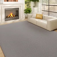Tappeto da soggiorno, lavabile in lavatrice e antiscivolo, 200 x 140 cm, Grigio chiaro