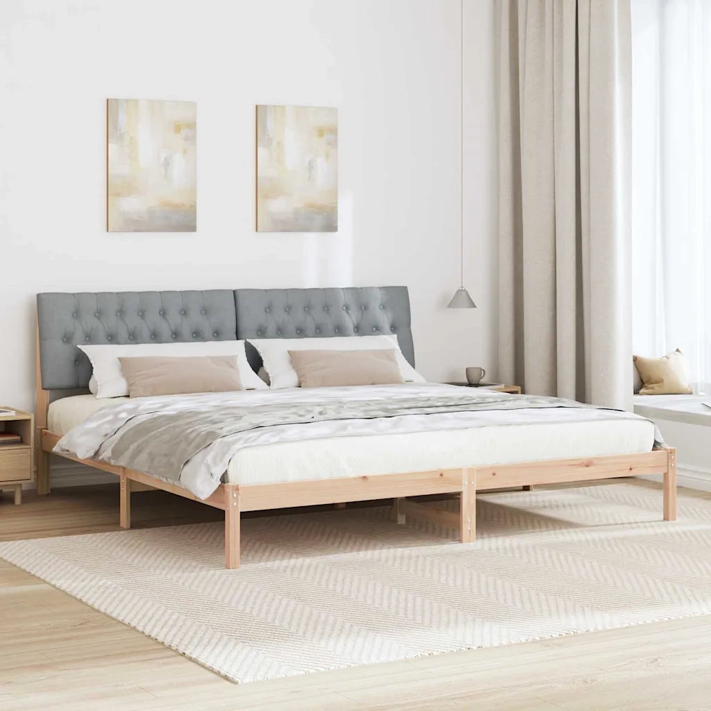 Letto con Testiera Rivestita con testiera Marrone 200 x 200 cm