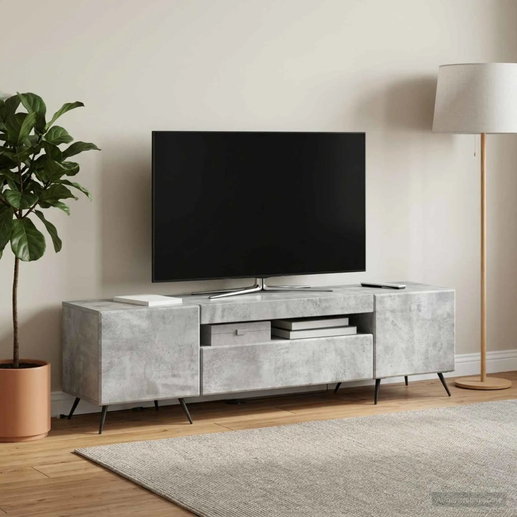 Mobile TV LED Grigio Cemento Legno ingegnerizzato 897568