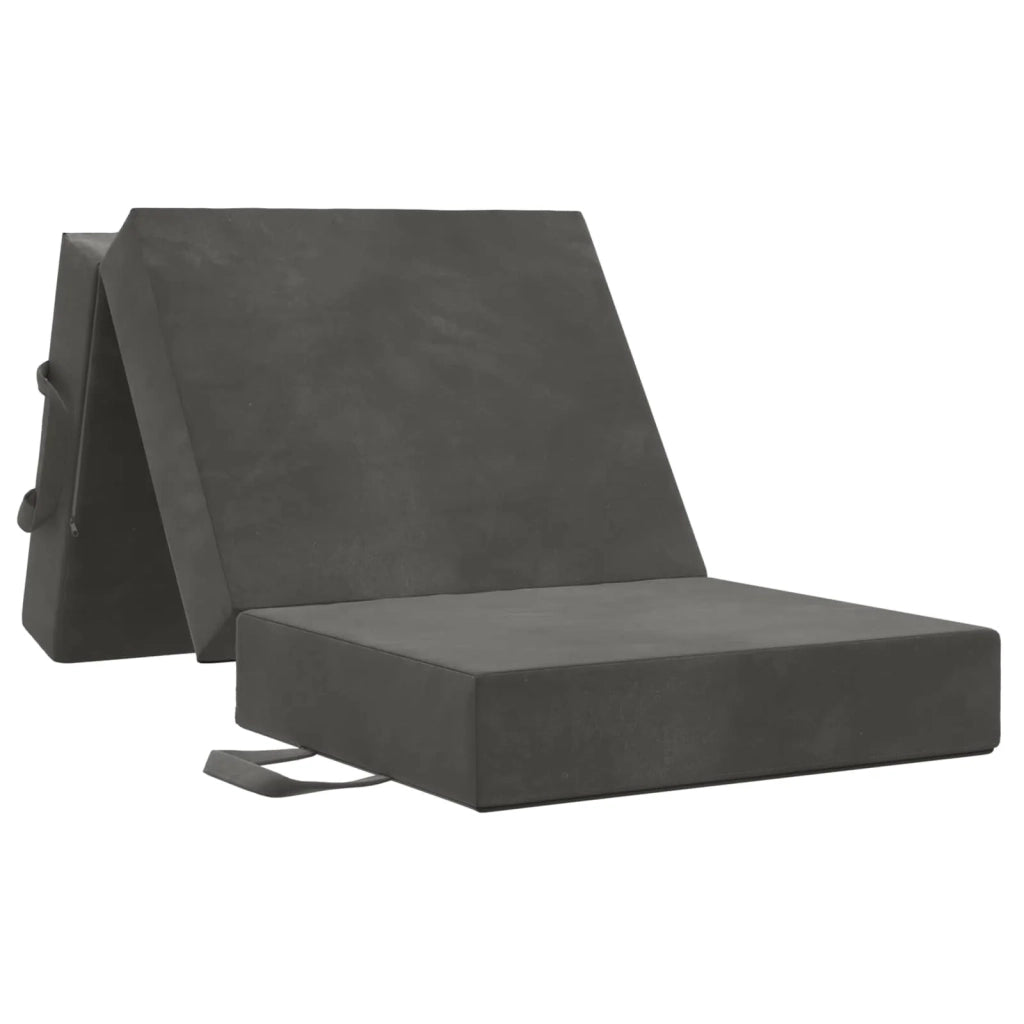 Divano Letto Pieghevole 75 x 63 x 45 cm Grigio Scuro