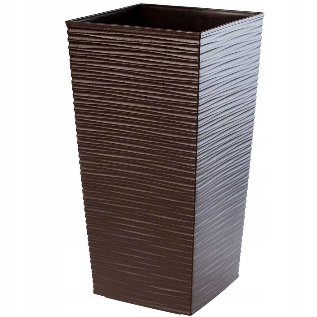 Vaso da giardino KADAX con inserto per fiori, grande e alto, 39x75 cm, color moka.