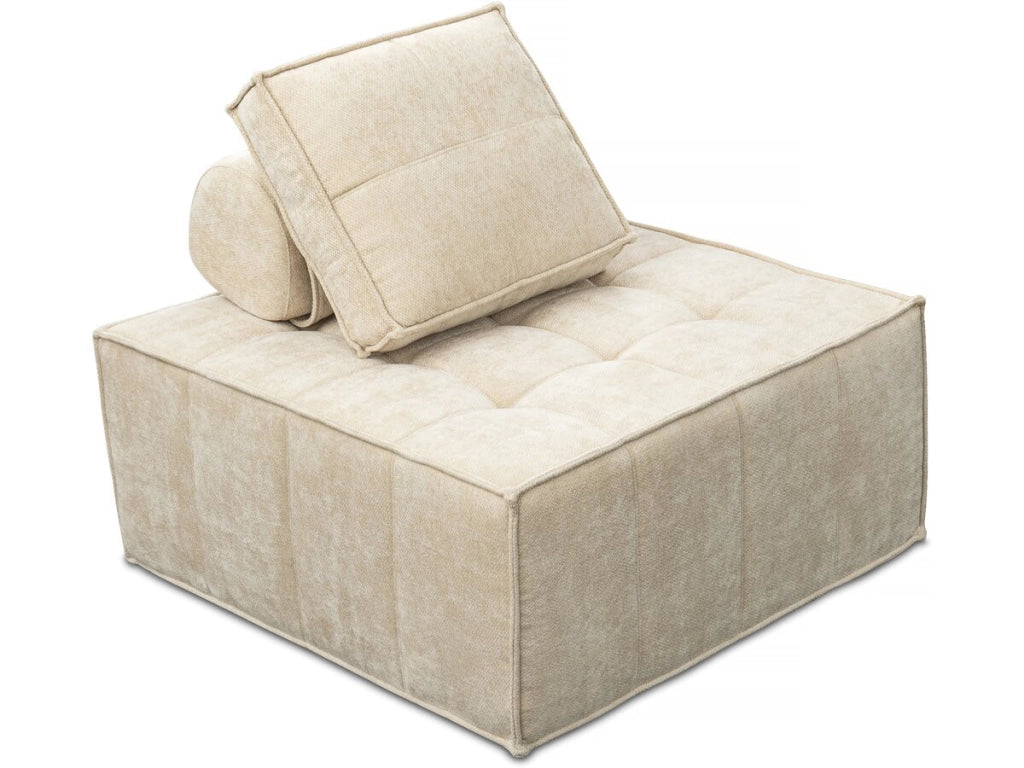 Poltrona in velluto - 96 x 100 x 89 cm - Beige