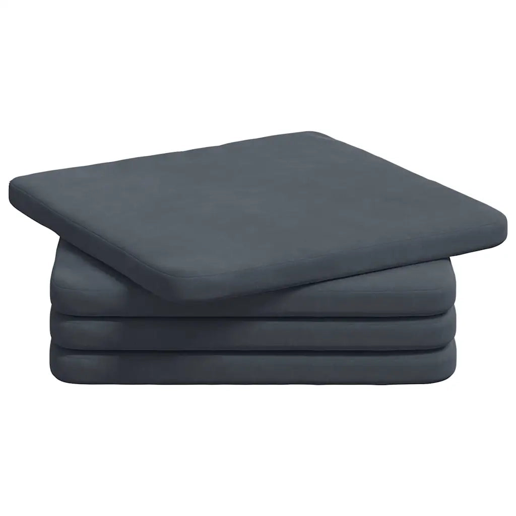 Cuscini per Seduta 4 pcs Grigio scuro 40 x 40 x 3 cm Velluto