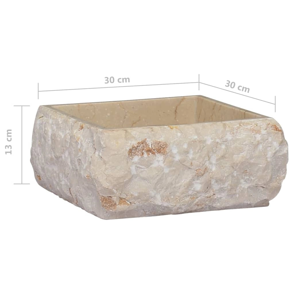 Lavandino da bagno lavabo da appoggio lavabo da WC lavabo da bagno lavabo da interno 30 x 30 cm marmo crema 02_0002818